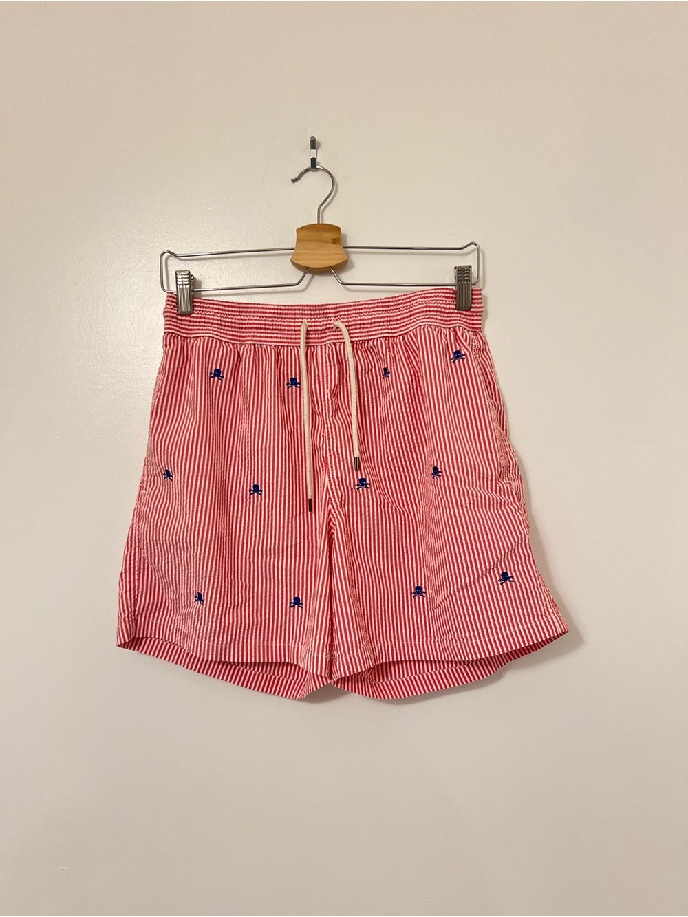 Ralph Lauren Skull & Bones Stripped Seersucker Swim Shorts